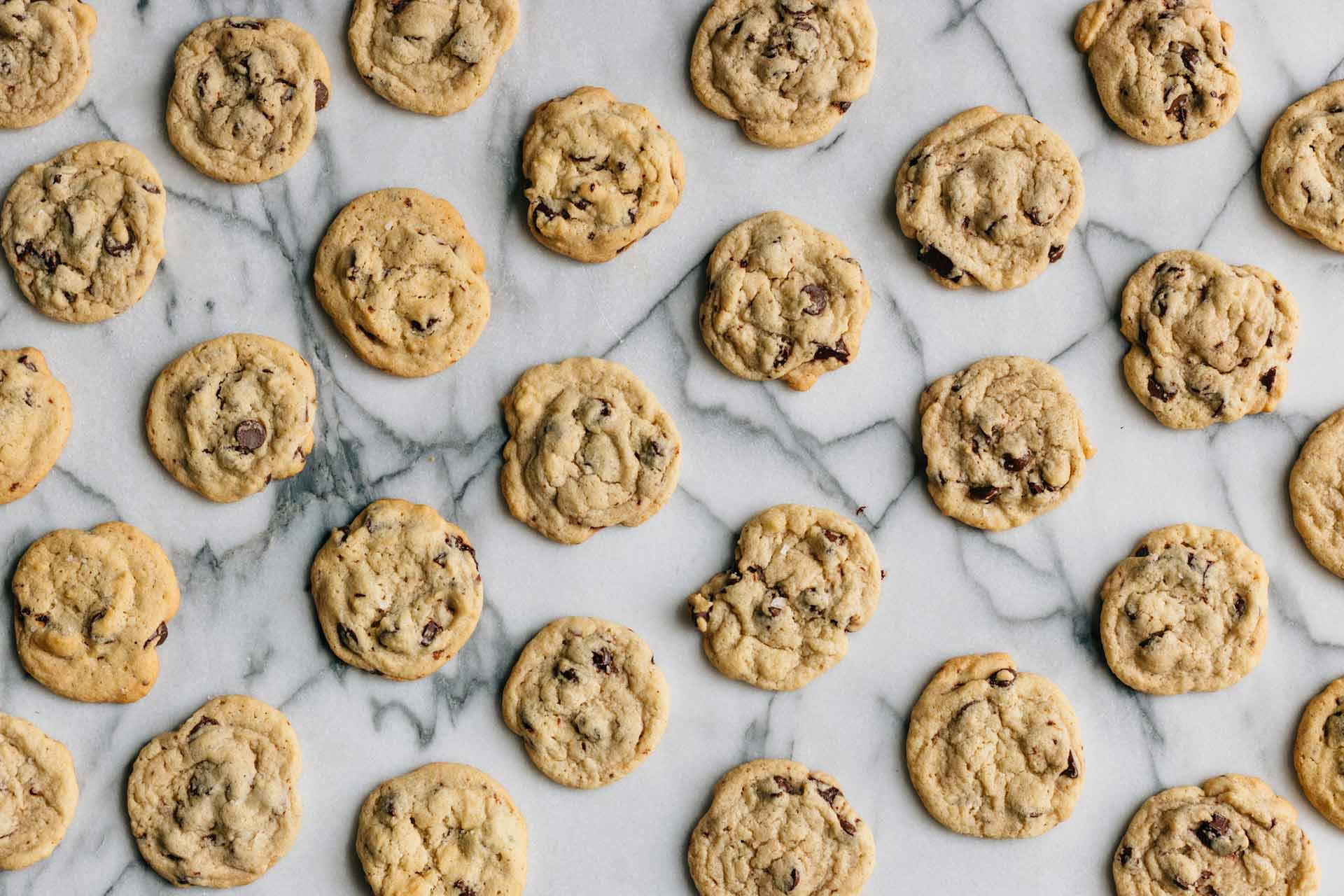 Baked cookies on white concrete surface